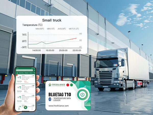 Cold chain transportation Bluetooth temperature logger to view data through mobile phone
