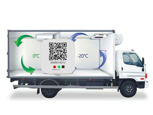 Refrigerated truck Bluetooth temperature recorder with mobile phone to view data