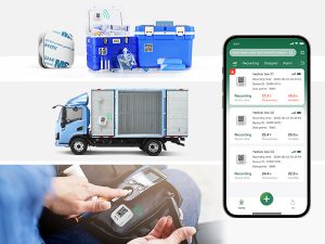 Refrigerated truck Bluetooth temperature recorder with mobile phone to view data