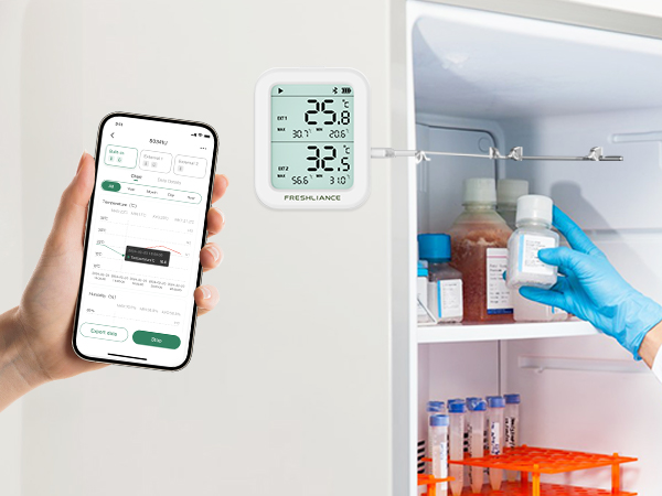 BlueTag TH30 Bluetooth Temperature Data Logger for Refrigerator and Freezer