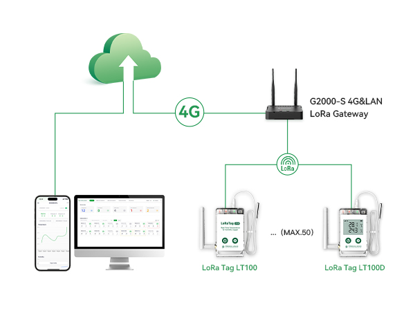 LoRa Tag LT100 Wireless LoRa Temperature Data Sensor